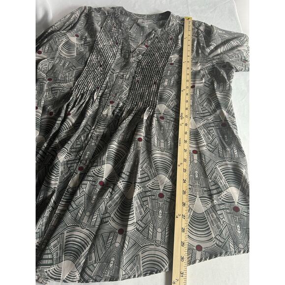 2 peace MELISSA MCCARTHY Seven Gray Geometric Print Tunic Blouse/pants set Sz 1X - Picture 6 of 16